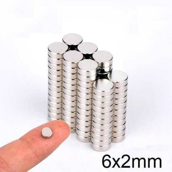 6X2mm Neodyum Güçlü Mıknatıs - Neodim Magnet - 1