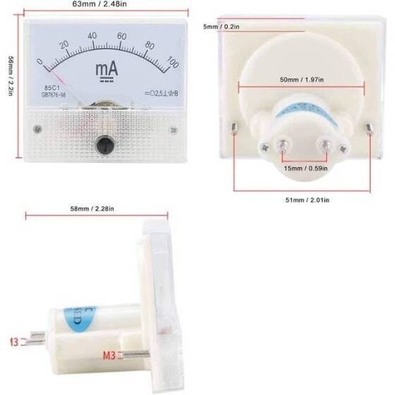 85C1-A DC Pointer Ampermetre DC 0-10A - 2