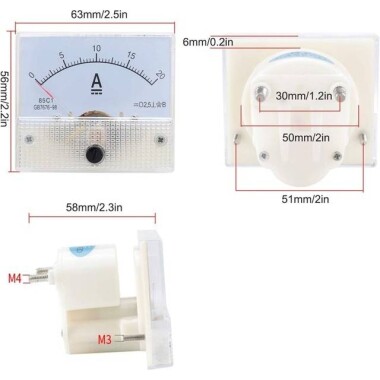 85C1-A DC Pointer Ampermetre DC 0-20MA - 4