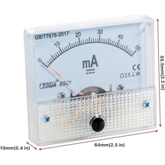 85C1-A DC Pointer Ampermetre DC 0-50MA - 3