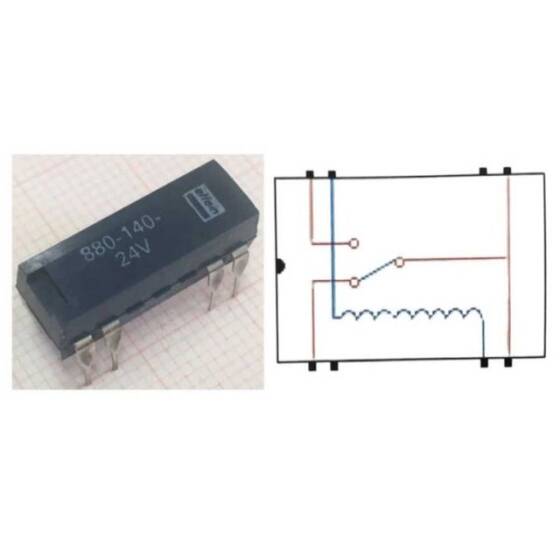 880-140-24V Reed Röle Tek Kontak C/O 24VDC 0.25A - 2