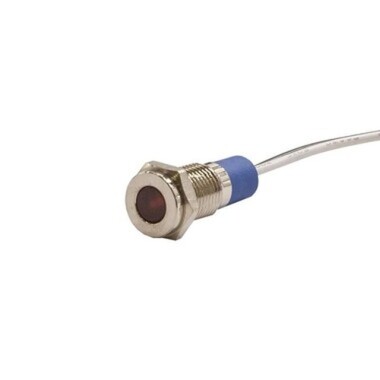 8mm 24v Kırmızı Led Metal Kablolu Sinyal Lambası IP67 GQ8T-R - Görsu Elektronik