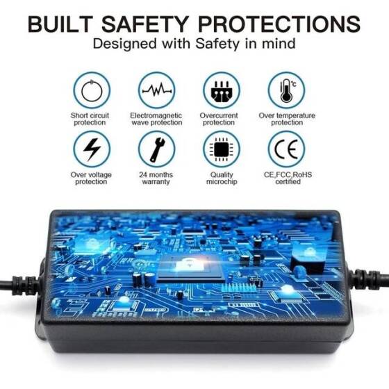 9-24V 3A 72W AC/DC Ayarlanabilir Güç Adaptörü-CE ile İpek Baskı-EU Fişli - 3