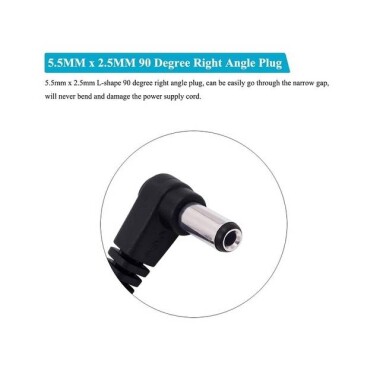 90 Derece DC 5.5x2.1 Konnektör 25cm Kablolu - 2