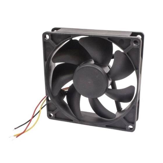 92x92x25mm 12V 0.26A Fan 3 Kablolu - Siyah - 1