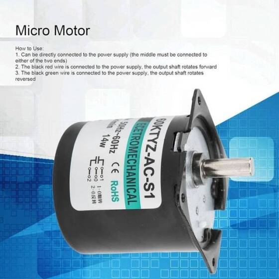 AC 110V 14W 25RPM 60KTYZ Senkron Motor Kalıcı Mıknatıslı - 3