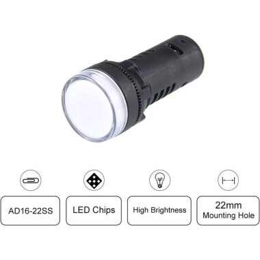 AC220V AD16-22SS Kırmızı+Yeşil LED Çift Renkli Sinyal Led - Sinyal Lambası - 4