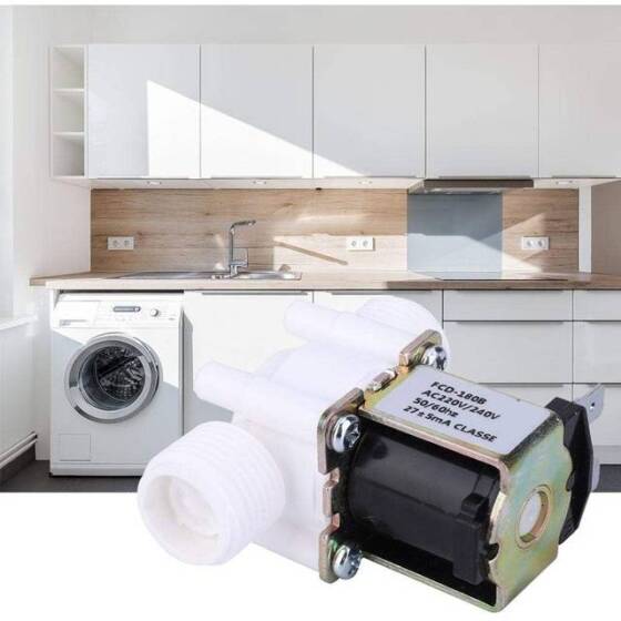 AC220V N/C G1/2 Erkek Konu Plastik Elektrikli Solenoid Valf Su Hava Giriş Akış Anahtarı 0-02-0-8Mpa - 2