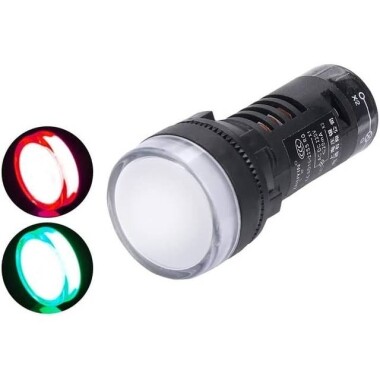 AC/DC12V AD16-22SS Kırmızı+Yeşil LED Çift Renkli Sinyal Led - Sinyal Lambası - 1