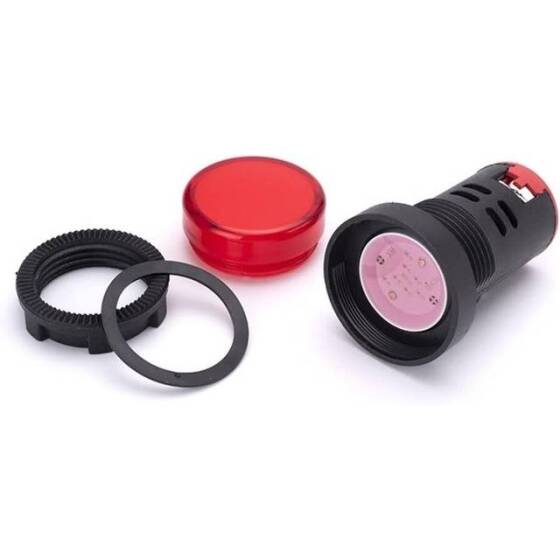 AD16-16C 16mm AC 220V Mavi LED Güç Sinyal Lambası - 5