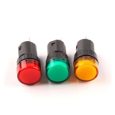 AD16-16E 16mm 380V AC LED Işıklı Yeşil Sinyal Lambası - 5