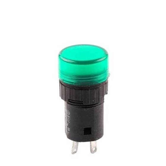 AD16-16E 16mm AC/DC 24V LED Işıklı Sarı Sinyal Lambası - 1