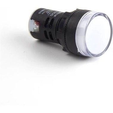 AD16-22DS 22mm 220V AC LED Işıklı Beyaz Sinyal Lambası - 1