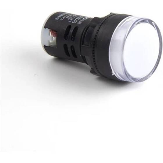 AD16-22DS 22mm 220V AC LED Işıklı Beyaz Sinyal Lambası - 1