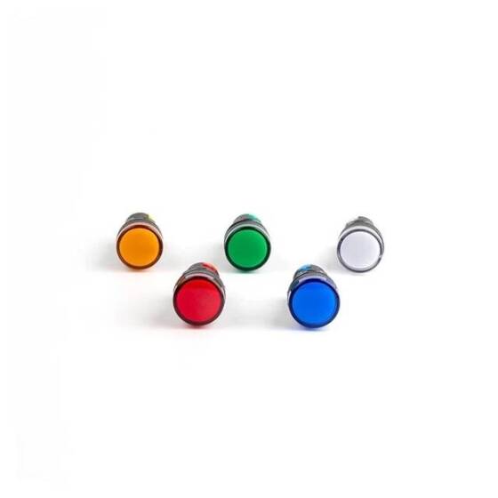 AD16-22DS 22mm 220V AC LED Işıklı Mavi Sinyal Lambası - 4