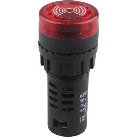 AD16-22SM 22mm 110V Sarı Işıklı Buzzer - Buzzerlı Sinyal Göstergesi - 2