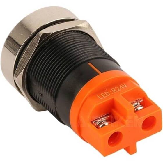 AD16-22SM 22mm 12V Yeşil Işıklı Buzzer - Buzzerlı Sinyal Göstergesi - 5