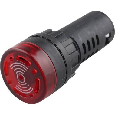 AD16-22SM 22mm 220V Sarı Işıklı Buzzer - Buzzerlı Sinyal Göstergesi - 1