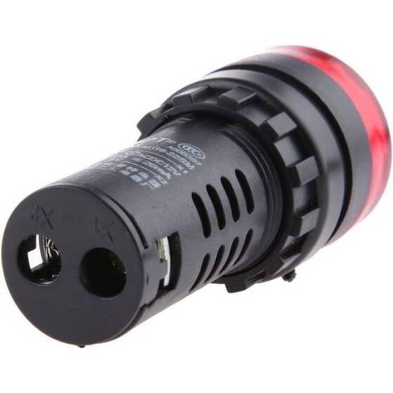 AD16-22SM 22mm 24V Sarı Işıklı Buzzer - Buzzerlı Sinyal Göstergesi - 3