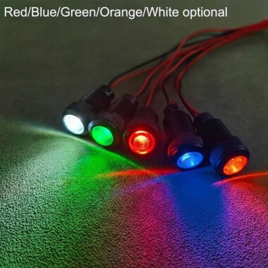 AD22C-12 12mm 24V Beyaz LED Metal Sinyal Lambası - Metal İndicator Light - 2