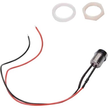 AD22C-12 12mm 24V Kırmızı LED Metal Sinyal Lambası - Metal İndicator Light - 3