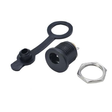 Adaptör Fişi Şase Yuvarlak 2.1mm - Su Geçirmez Kapaklı - Görsu Elektronik