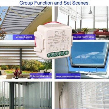 Alexa İçin Tuya Wifi Perde Anahtar Modülü (90-250V) RF 433Mhz Orjinal Paketleme (İki tip baskı rastgele dağıtılır) Boyut: 59x53x28cm - 2