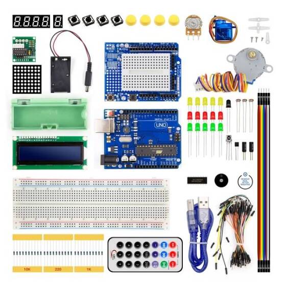Arduino Uno Gelişmiş Başlangıç Seti 2 Plastik Kutulu-Pilsiz - 1