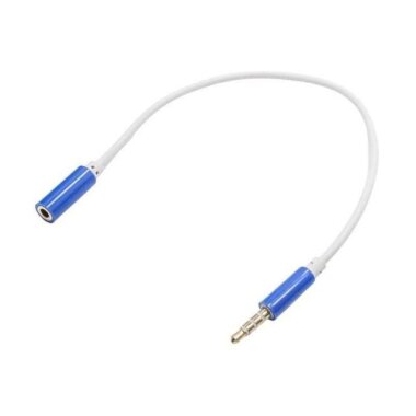 Aux 3.5mm Jack Erkek - Dişi Uzatma Kablosu 27cm 4 Boğum - Görsu Elektronik