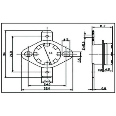 Bakalit KSD301 75 Derece NO Limit Termostat 250V 10A - 5