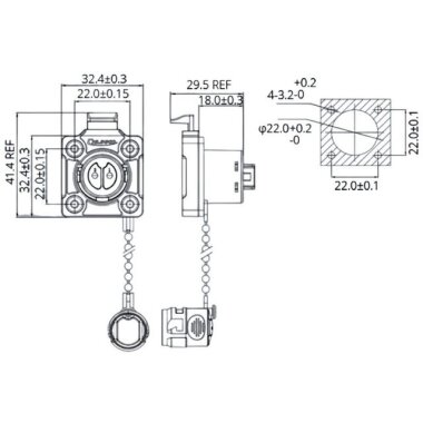 BD-20-J04SX-03-406A 4 Pin Su Geçirmez Konnektör - Dişi - 2