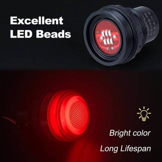 BD0803 30mm AC/DC 24V-36V Beyaz Patlamaya Dayanıklı Antikorozif Sinyal Led - Sinyal Lambası - 5