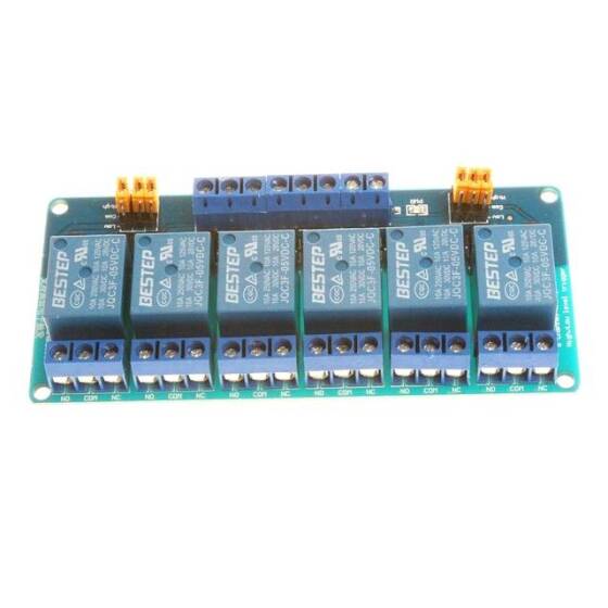 BESTEP 6 Kanal 12V Röle Modülü Yüksek Ve Düşük Tetikleme - Mavi PCB - 5