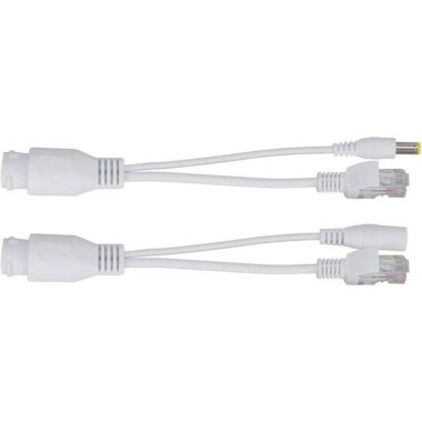 Beyaz 12V NonstAndard POE Su Geçirmez Splitter Adaptör Kablosu DC Erkek Fiş - 2