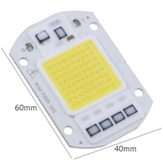 Beyaz 220V Projektör Cob Led 50W Driver Çipli - 2