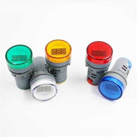 Beyaz AC60-500V 22mm AD16-22DSV Büyük Displayli LED Voltmetre - 2