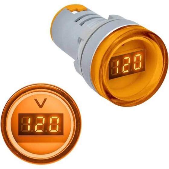 Beyaz AC60-500V 22mm AD16-22DSV Küçük Displayli LED Voltmetre - 4