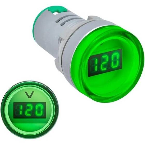 Beyaz AC60-500V 22mm AD16-22DSV Küçük Displayli LED Voltmetre - 5