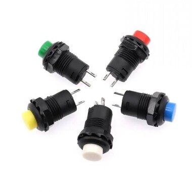 Beyaz DS-427 12mm 2 Pin Kilitsiz Otomatik Sıfırlamalı Açma-Kapama Buton Anahtarı - 2