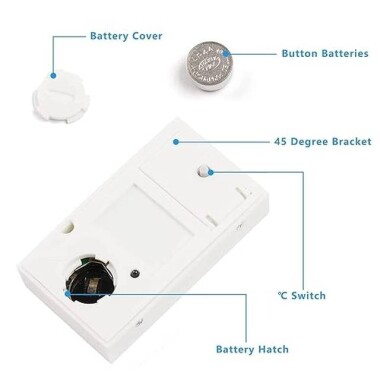 Beyaz FY-11 Mini Dijital LCD Çevre Isısı Termometresi DIY Pilsiz - 5