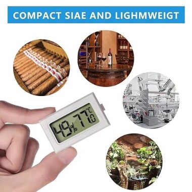 Beyaz FY-11 Mini Dijital LCD Çevre Isısı Termometresi DIY Pilsiz - 6