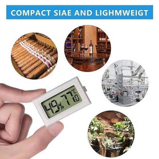 Beyaz FY-11 Mini Dijital LCD Çevre Isısı Termometresi DIY Pilsiz - 6