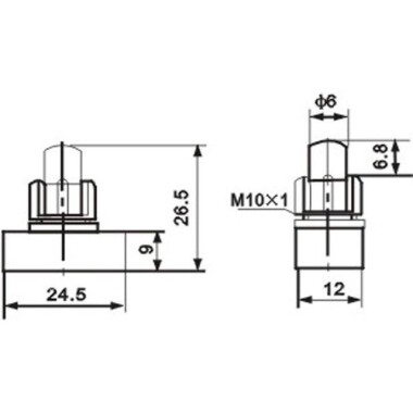 Beyaz PBS-17A 10mm On-Off Kendinden Kilitli Mini Kare Push Buton - 2