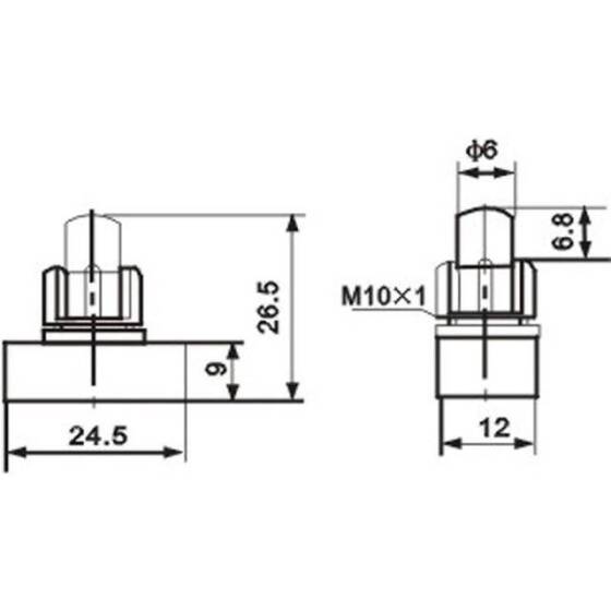 Beyaz PBS-17A 10mm On-Off Kendinden Kilitli Mini Kare Push Buton - 2
