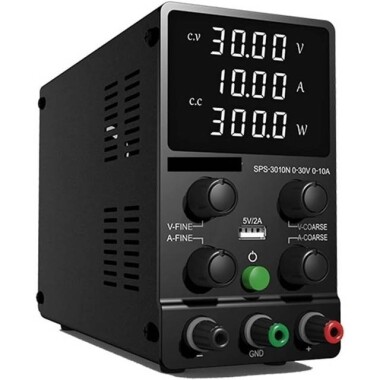 Beyaz SPPS3010D 30V 10A Renkli Ekranlı DC Güç Kaynağı 220V EU Fişli - 1