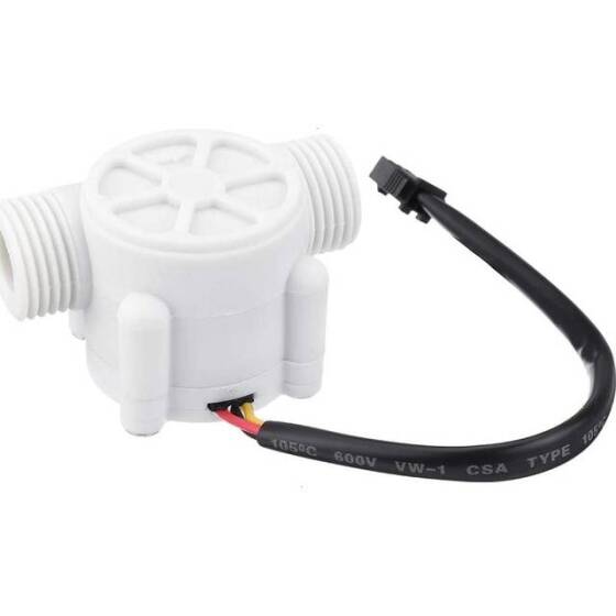 Beyaz Su Akış Sensörü YF-S201B Debimetre G1/2 1-30L/dak 5V-15V - 2