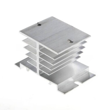 Beyaz Tek Fazlı Solid State Röle SSR Isı Emici Tabanı 10A - 40A İçin Küçük Tip Isı Radyatörü 80x50x50mm - 2