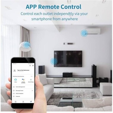 Beyaz Tuya Wifi Akıllı Güç Şeridi 2 Usb AC Fiş 15A 1.8 M Alexa Google Home US Fişli İçin - 4