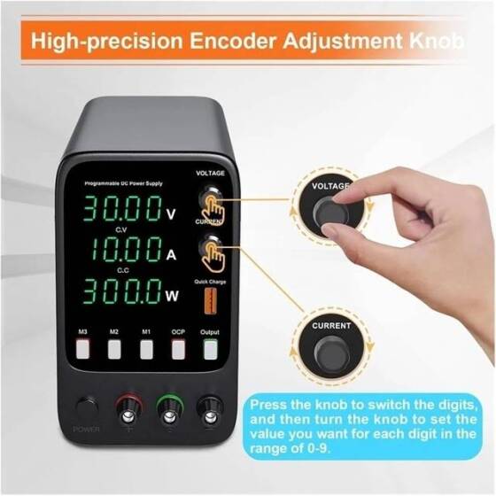 Beyaz WPS1203B 120V 3A DC Ayarlı Güç Kaynağı 110V US Fişli - 5