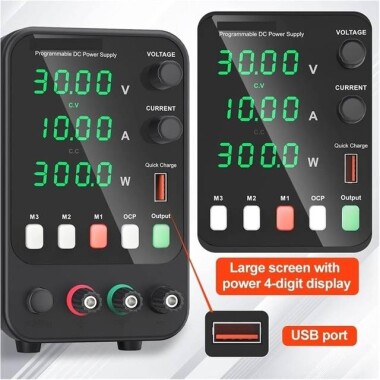 Beyaz WPS3010B 30V 10A DC Ayarlı Güç Kaynağı 110V US Fişli - 2